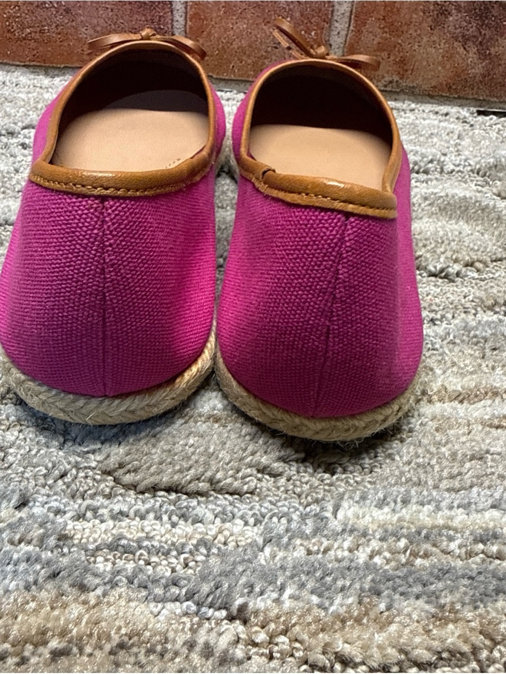 Coach Darcelle Signature Espadrille Ballet Flats 10Pink Fuchsia Canvas Bow Spain - Picture 5 of 12